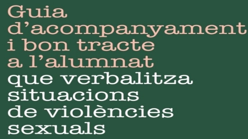 Els departaments d'Educació i d'Igualtat i Feminismes presenten una guia per tractar les violències sexuals als centres educatius